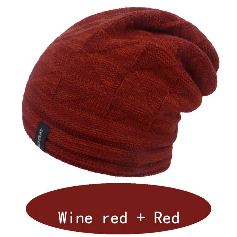 Two-Color Warm Knitted Hat for Autumn and Winter