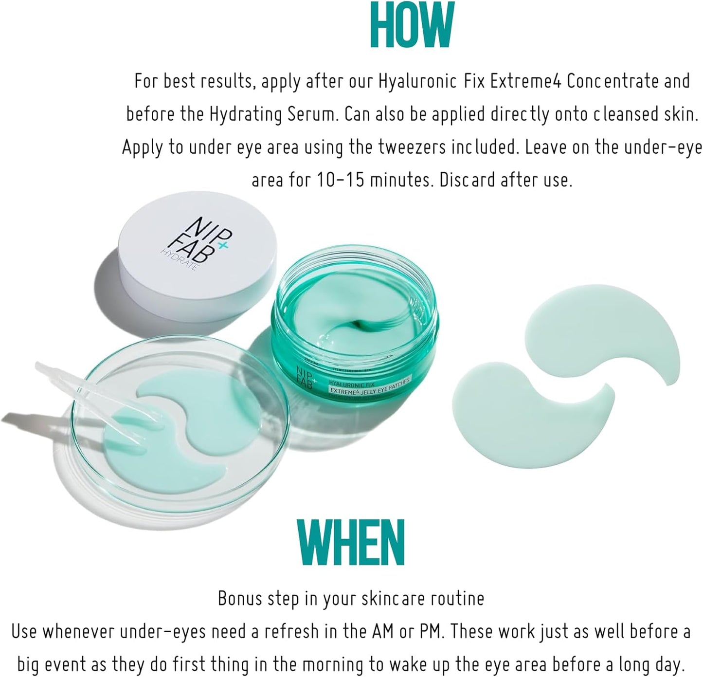 Nip + Fab Jelly Eye Patches for under Eye, Plumping and Rehydrating, Remove Signs of Tiredness, Instantly Reduce the Appearance of Wrinkles