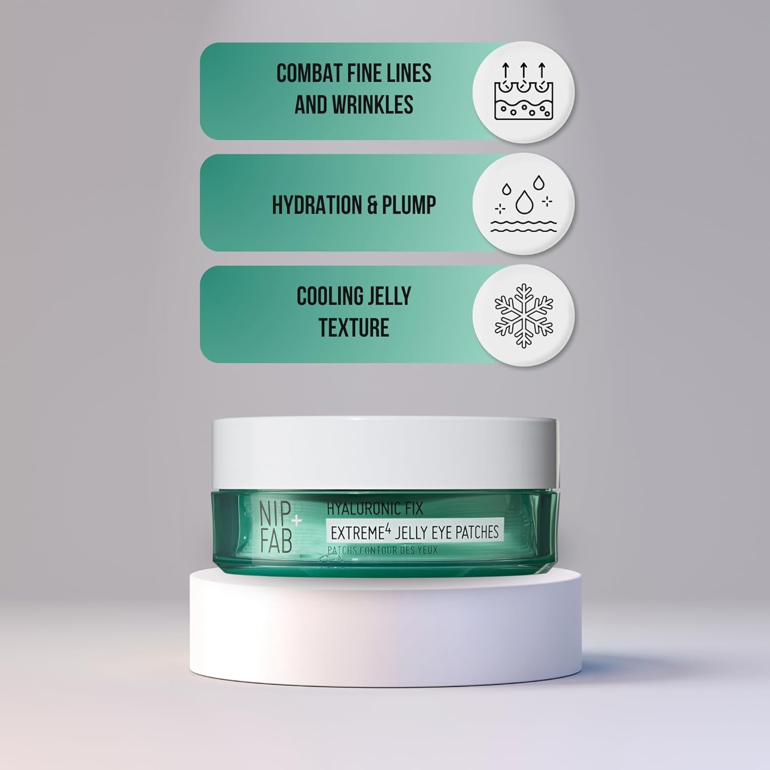 Nip + Fab Jelly Eye Patches for under Eye, Plumping and Rehydrating, Remove Signs of Tiredness, Instantly Reduce the Appearance of Wrinkles