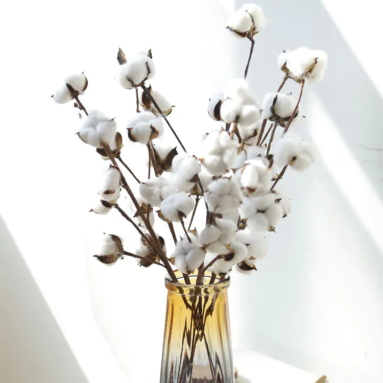 Elegant Faux Cotton Stems