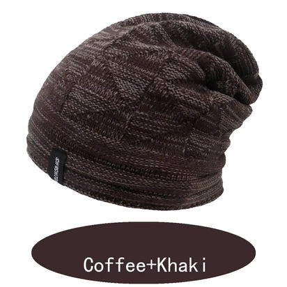 Two-Color Warm Knitted Hat for Autumn and Winter
