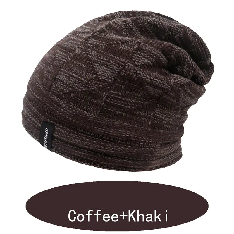 Two-Color Warm Knitted Hat for Autumn and Winter