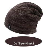 Two-Color Warm Knitted Hat for Autumn and Winter