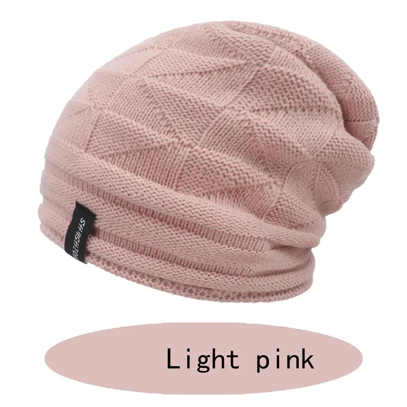 Two-Color Warm Knitted Hat for Autumn and Winter