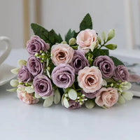 European 15-Piece Rose Bouquet for Home Decor