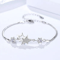 Damira 925 Sterling Silver Double Layer Star Bracelet
