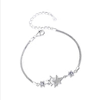 Damira 925 Sterling Silver Double Layer Star Bracelet