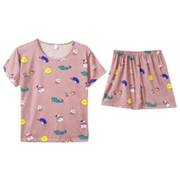 Cute Cartoon Crocodile Short Sleeve Pajama Set (2pcs)