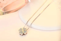 925 Silver Clover Necklace with Copper Pendant