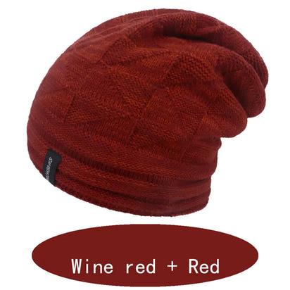 Two-Color Warm Knitted Hat for Autumn and Winter