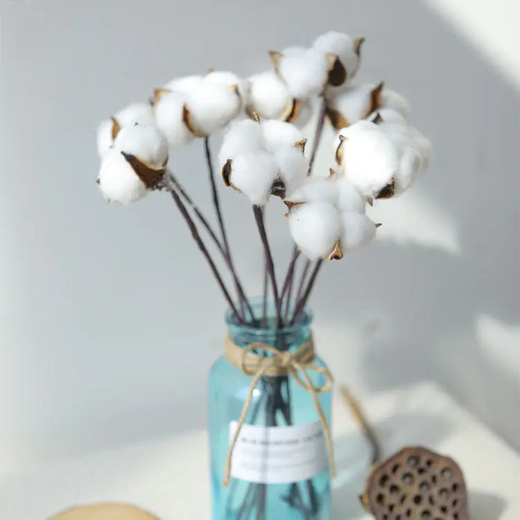 Elegant Faux Cotton Stems