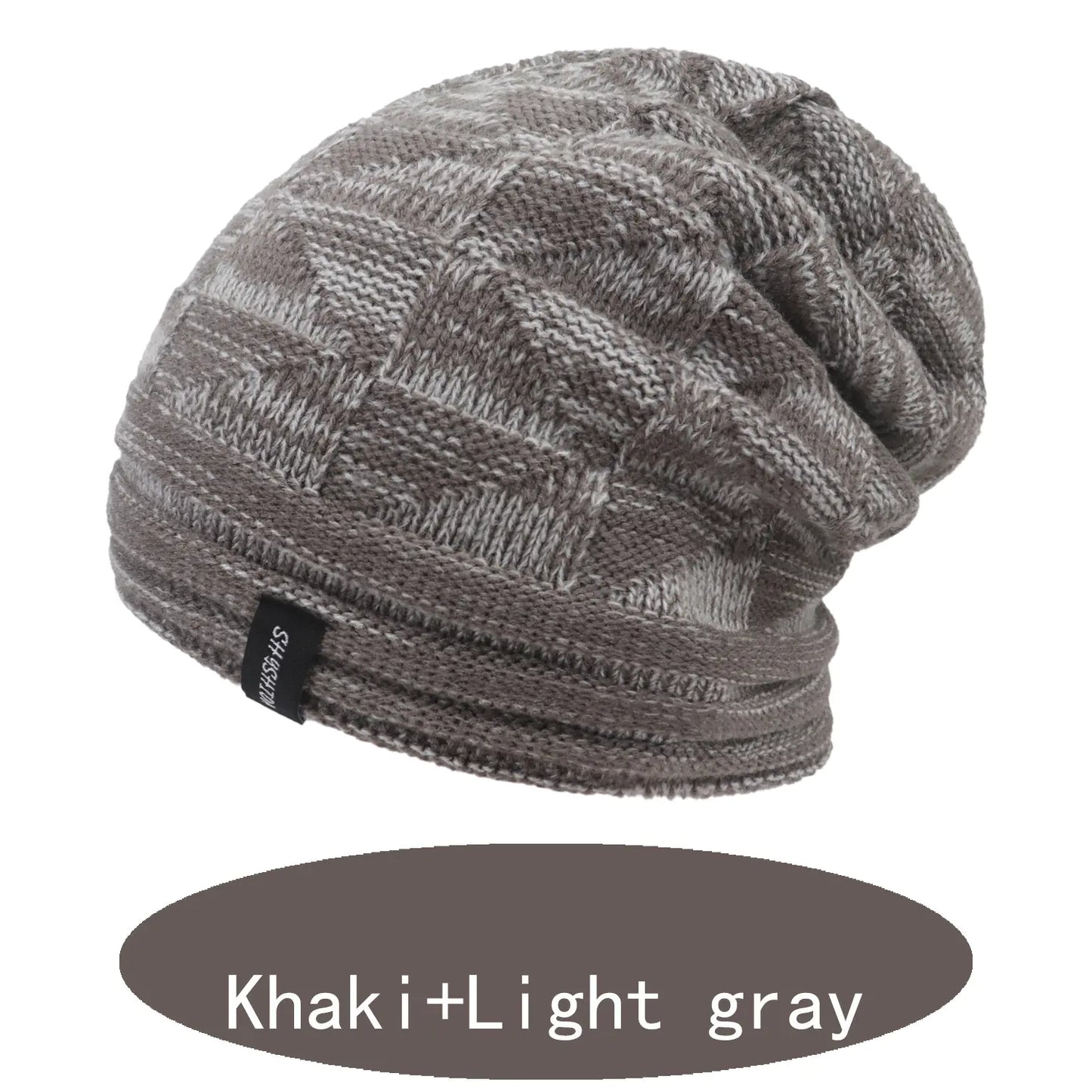 Two-Color Warm Knitted Hat for Autumn and Winter