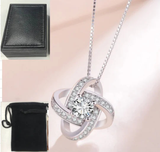 925 Silver Clover Necklace with Diamonds