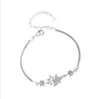 Damira 925 Sterling Silver Double Layer Star Bracelet