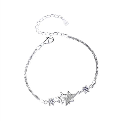 Damira 925 Sterling Silver Double Layer Star Bracelet