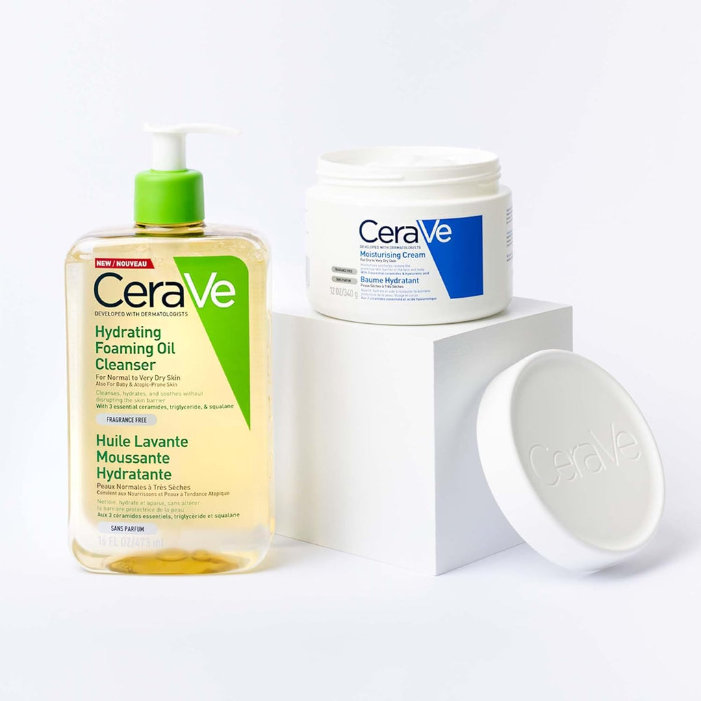 Moisturising Cream, Face & Body, with 3 Essential Ceramides & Hyaluronic Acid for Dry to Very Dry Skin, Developed with Dermatologists, Fragrance-Free, 454G/16Oz