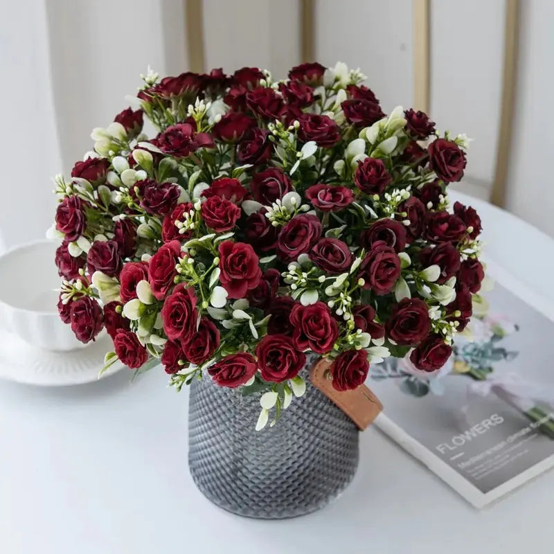 European 15-Piece Rose Bouquet for Home Decor