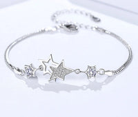 Damira 925 Sterling Silver Double Layer Star Bracelet