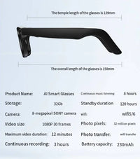 AI Camera Smart Glasses