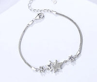 Damira 925 Sterling Silver Double Layer Star Bracelet