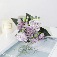 Artificial 5-Head Persian Rose Bouquet for Weddings
