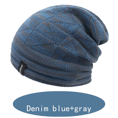 Two-Color Warm Knitted Hat for Autumn and Winter