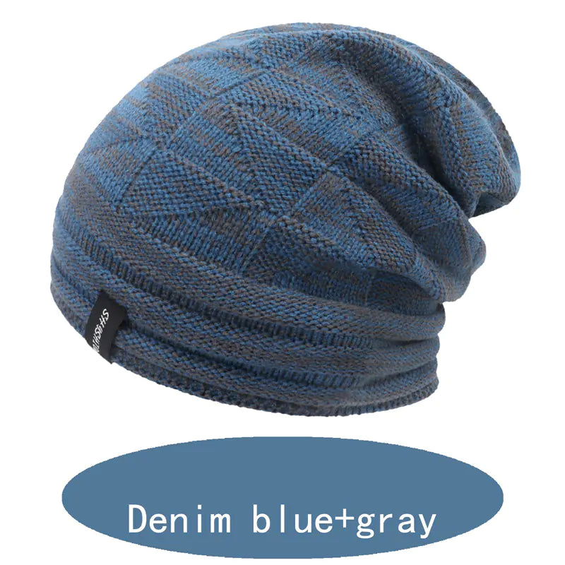 Two-Color Warm Knitted Hat for Autumn and Winter