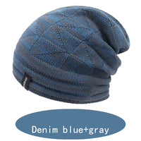 Two-Color Warm Knitted Hat for Autumn and Winter