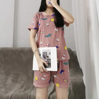 Cute Cartoon Crocodile Short Sleeve Pajama Set (2pcs)