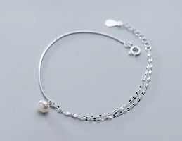 S925 Silver Double Layer Pearl Bracelet for Women